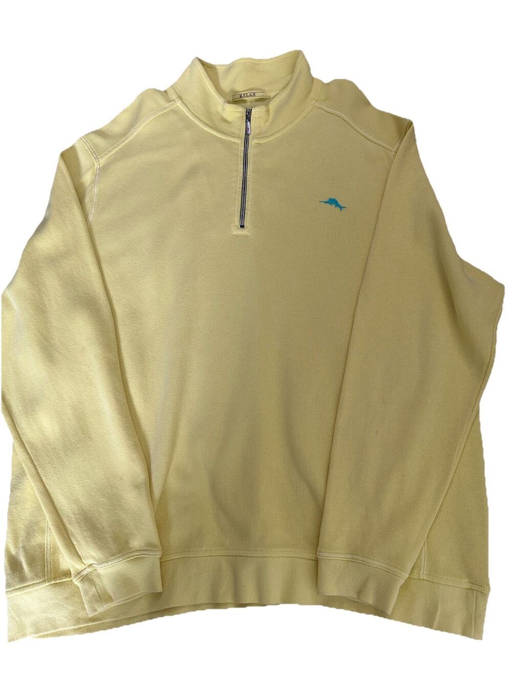 Tommy Bahama Yellow Tobago Bay Half-Zip Men’s Sweater Sweatshirt XXXL/TTTG